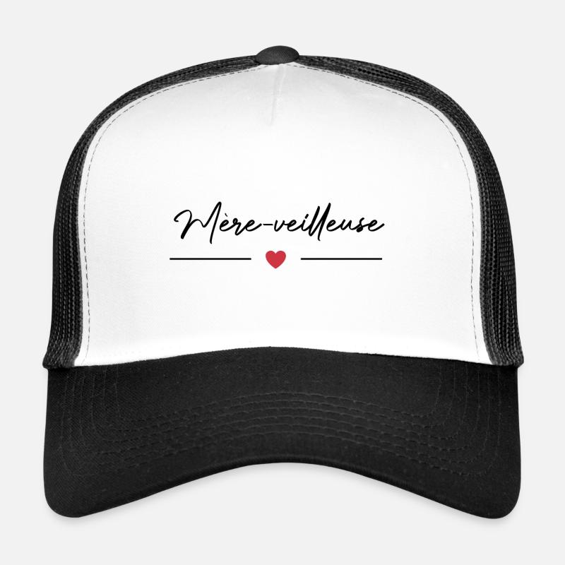 Mère-veilleuse - Casquette trucker  - blanc/noir