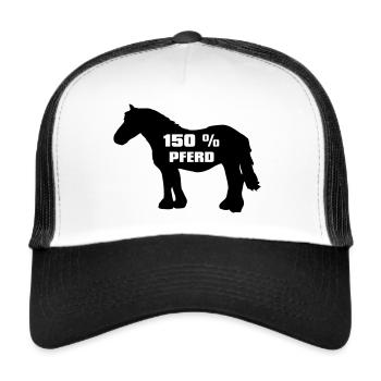 Cold blood 150 percent horse - Trucker Cap - white/black - Front