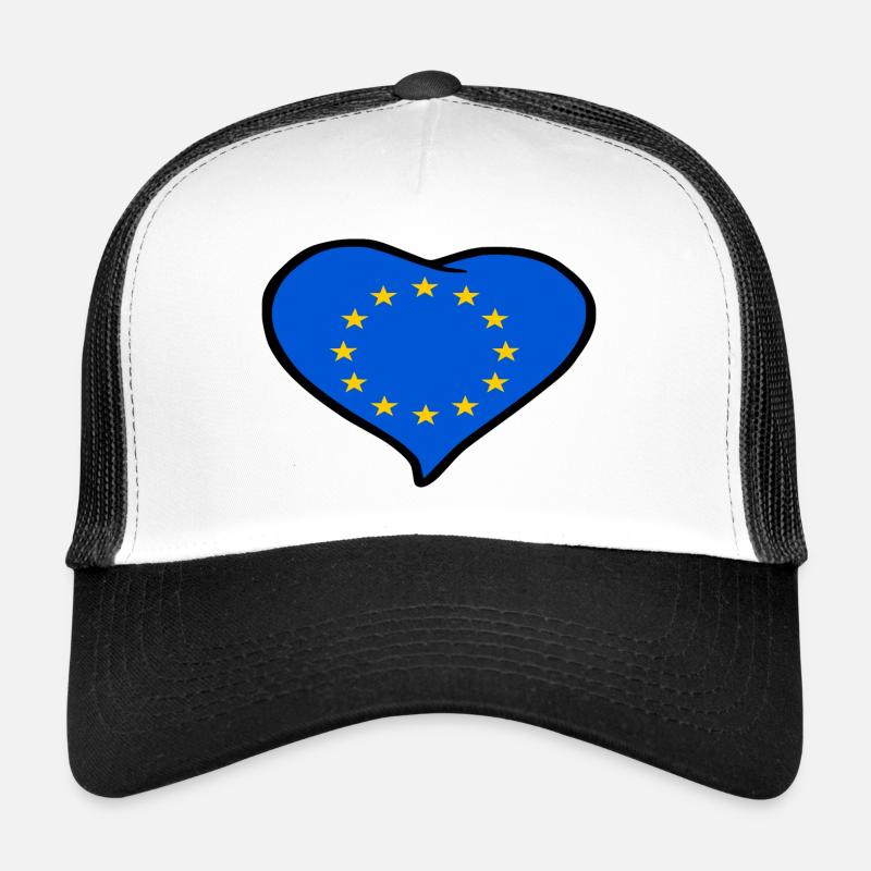Europa herz Flagge - Trucker Cap - Weiß/Schwarz