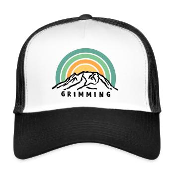 Grimming Irdning Ennstal Donnersbach Wörschach - Trucker Cap - Weiß/Schwarz - Vorne