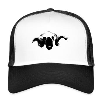 Walliser Schwarznasen Widder - Trucker Cap - Weiß/Schwarz - Vorne