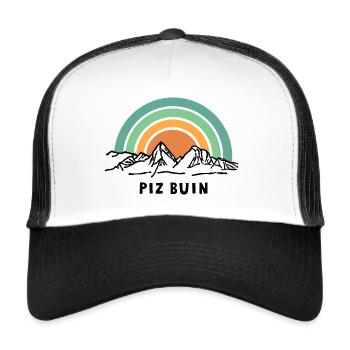 Piz Buin Mountain Hiking Silvretta Vorarlberg Engadin - Trucker Cap - white/black - Front