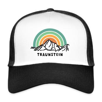 Traunstein Berg Salzkammergut Austria Österreich - Trucker Cap - Weiß/Schwarz - Vorne