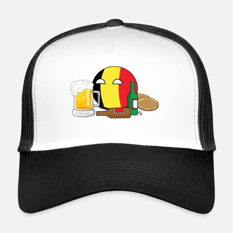 BelgiumBall - Trucker Cap - white/black