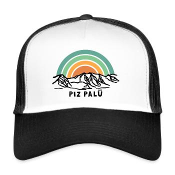 Piz Palü Bernina Engadin Schweiz Sondrino Italien - Trucker Cap - Weiß/Schwarz - Vorne
