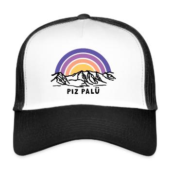 Piz Palü Bernina Engadin Schweiz Sondrino Italien - Trucker Cap - Weiß/Schwarz - Vorne