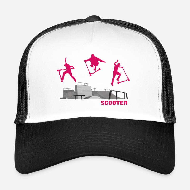 stuntscooter scooter e-scooter skatepark - Trucker Cap - Weiß/Schwarz