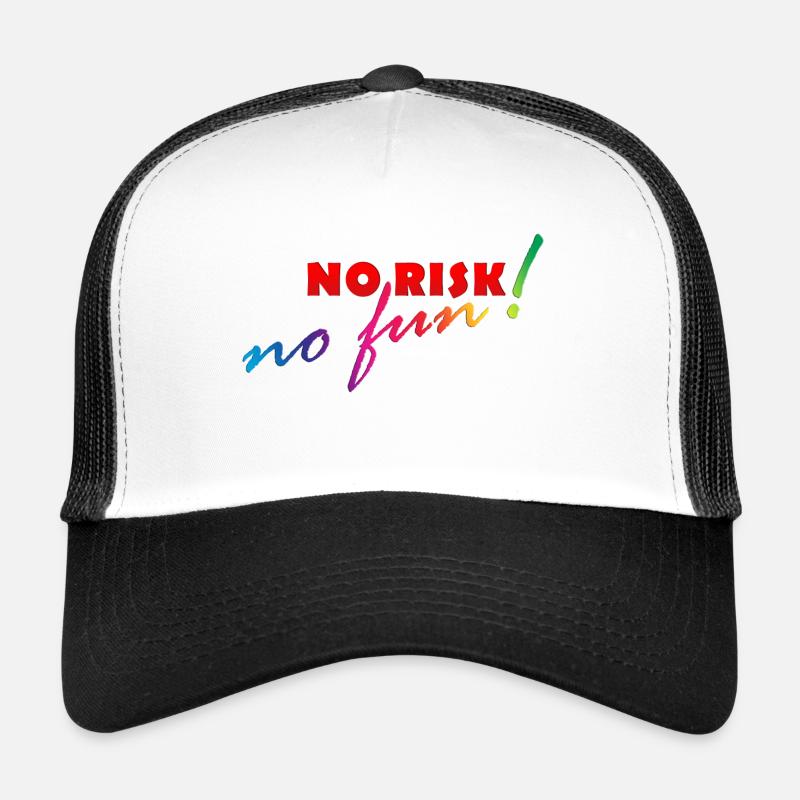 NO RISK - NO FUN - Trucker Cap - Weiß/Schwarz