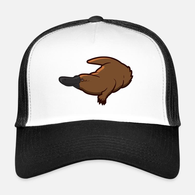 Ein Schnabeltier mit einem großen Entenschnabel - Trucker Cap - Weiß/Schwarz