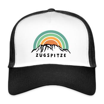 Zugspitze 2962 m Garmisch Partenkirchen Bayern - Trucker Cap - Weiß/Schwarz - Vorne