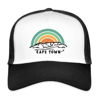 Cape Town Kapstadt Table Mountain Tafelberg Berg - Trucker Cap - Weiß/Schwarz - Vorne