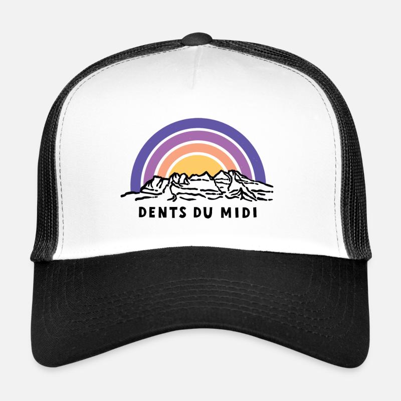Dents du Midi Schweiz Berg Wallis Valais Souvenir - Trucker Cap - Weiß/Schwarz