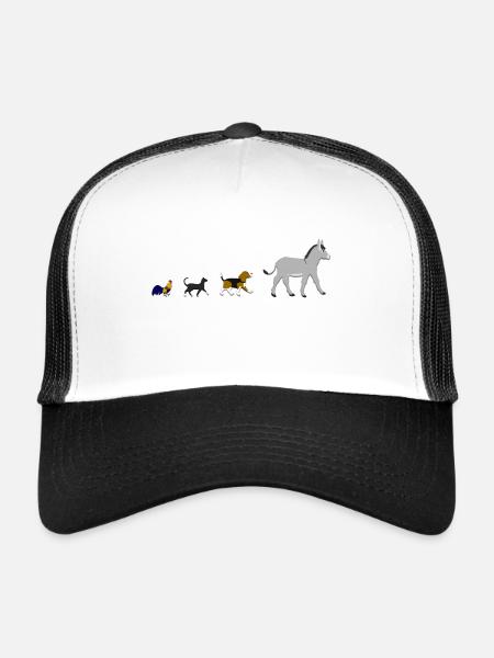 Chien, chat, coq, âne - Casquette trucker  - blanc/noir - Devant
