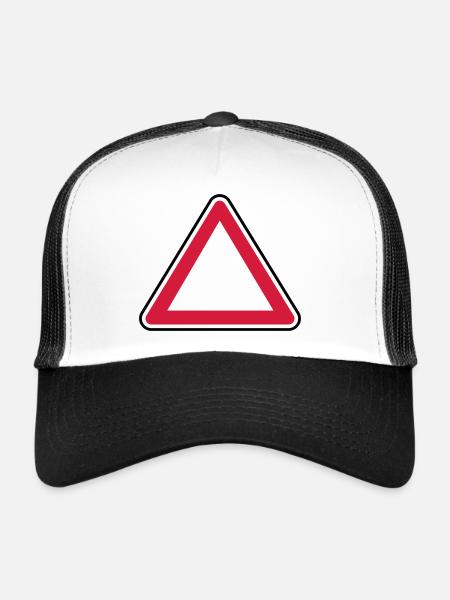 Attention panel - Trucker Cap - white/black - Front