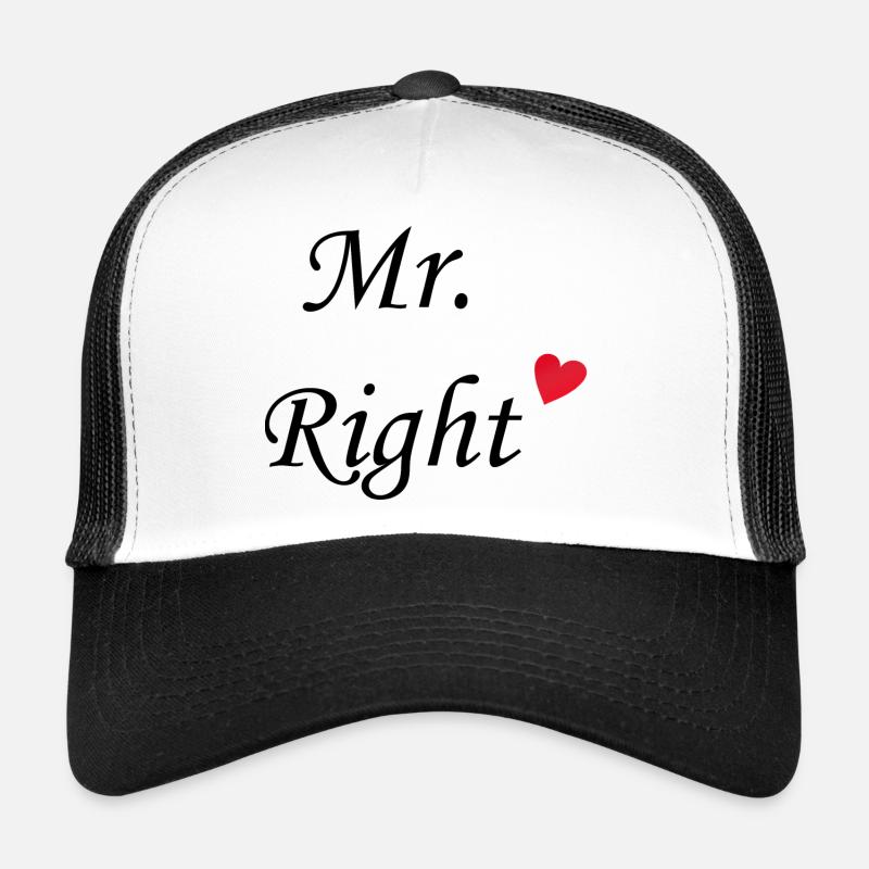 Mr. Right - Trucker Cap - Weiß/Schwarz