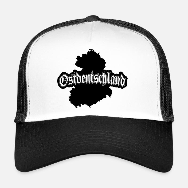 Ostdeutschlandkarte - Trucker Cap - Weiß/Schwarz