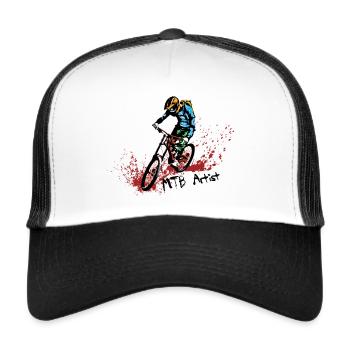 MTB bloody dirt - Trucker Cap - Weiß/Schwarz - Vorne