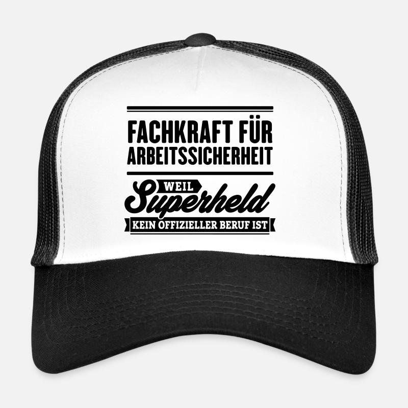 Superheld Fachkraft Arbeitssicherheit - Trucker Cap - Weiß/Schwarz