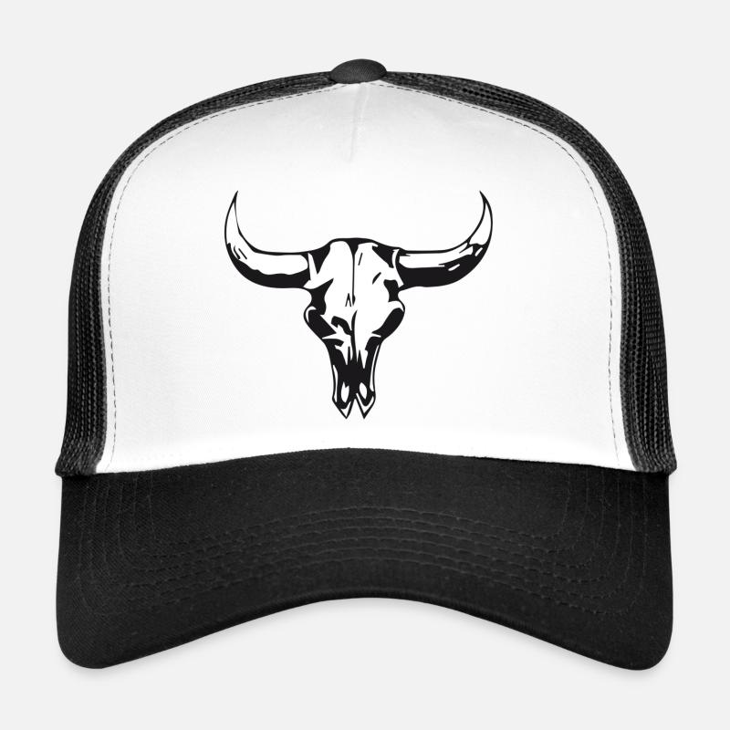 cowskull - Trucker Cap - Weiß/Schwarz