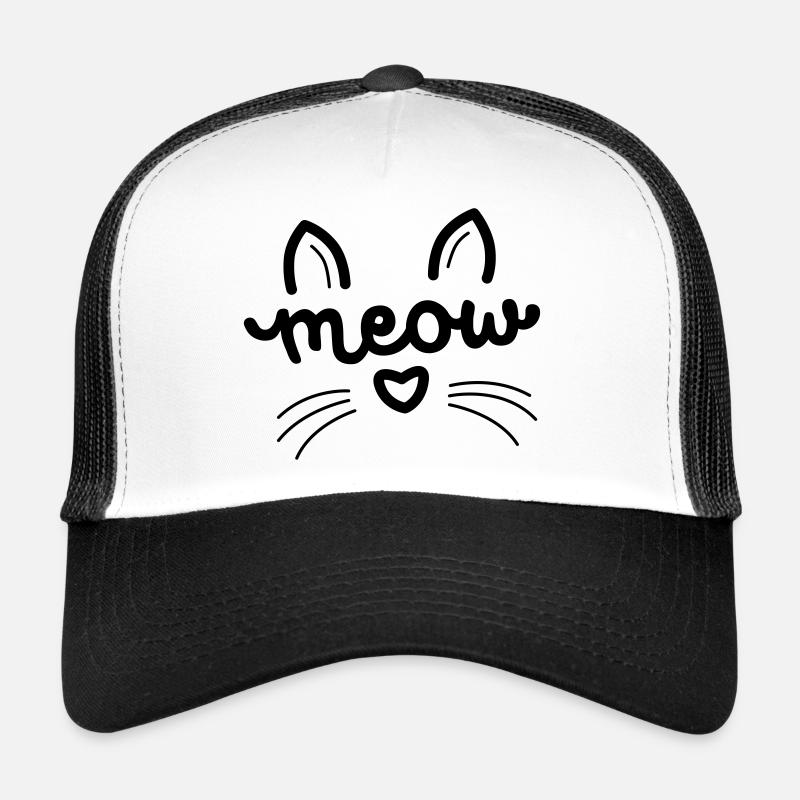 meow - Trucker Cap - Weiß/Schwarz