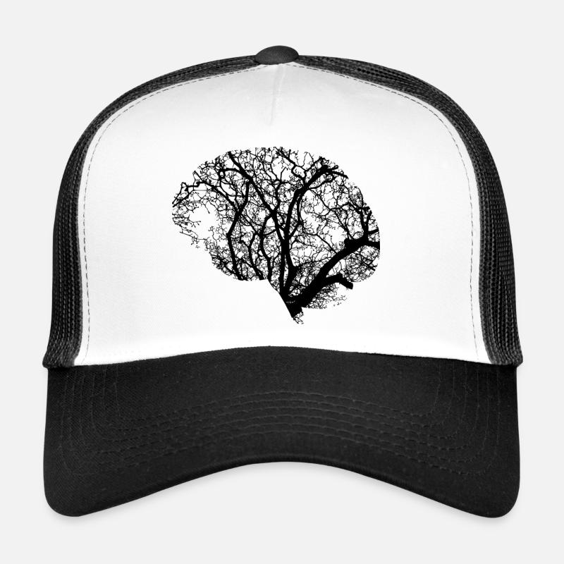 Gehirn Illustration - Trucker Cap - Weiß/Schwarz