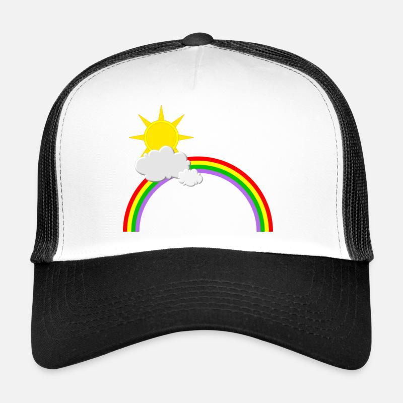 Regenbogen, Sonne, Wolken Trucker Cap