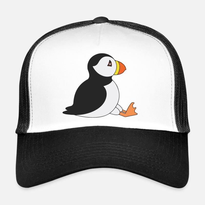 Papageientaucher - Trucker Cap - Weiß/Schwarz