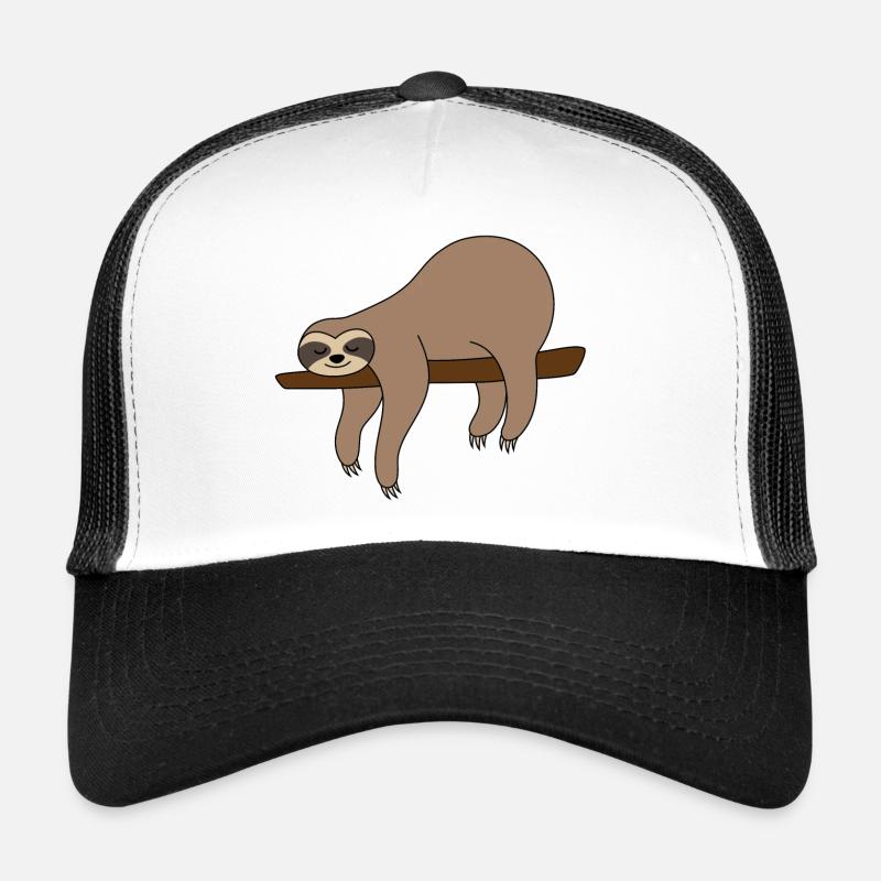 Faultier Ast - Trucker Cap - Weiß/Schwarz