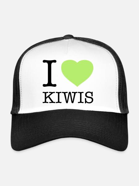 J’AIME LES KIWIS Kiwi - Casquette trucker  - blanc/noir - Devant