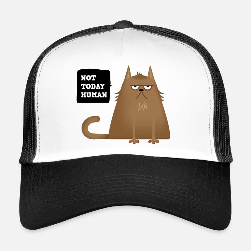 not today katze - Trucker Cap - Weiß/Schwarz