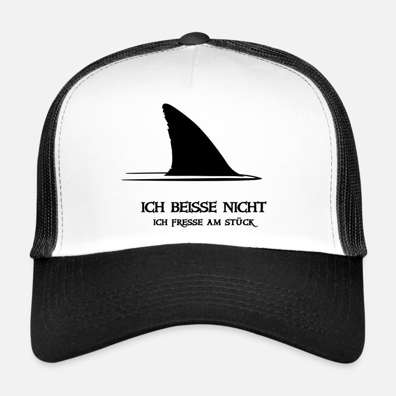 ~ ~ Je mords pas - Casquette trucker  - blanc/noir