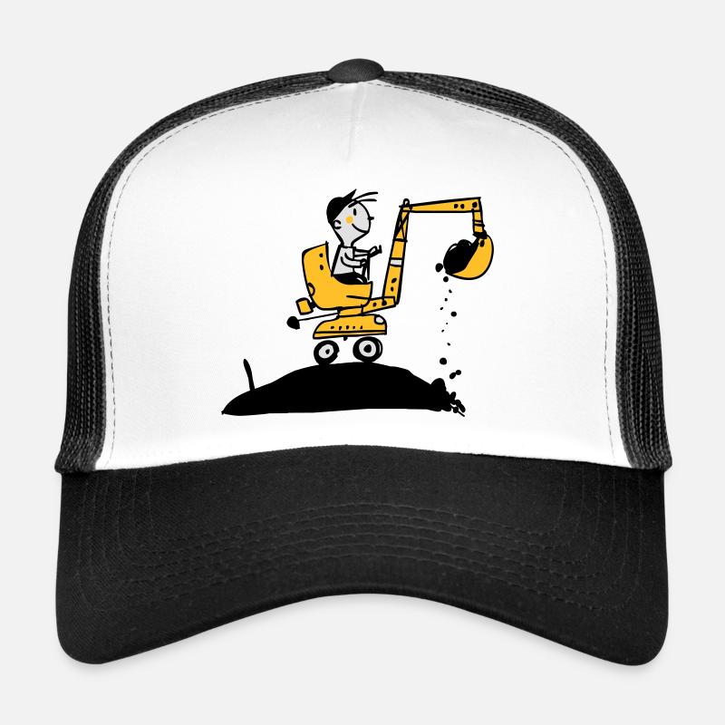 pelleteuse - Casquette trucker  - blanc/noir