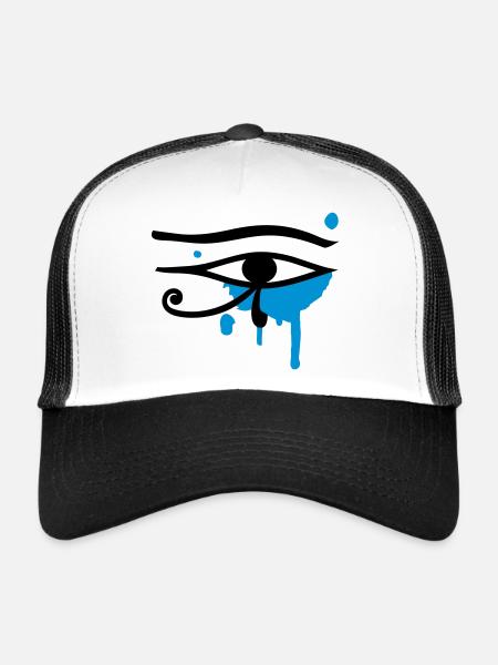 L'oeil d'Horus - Casquette trucker  - blanc/noir - Devant
