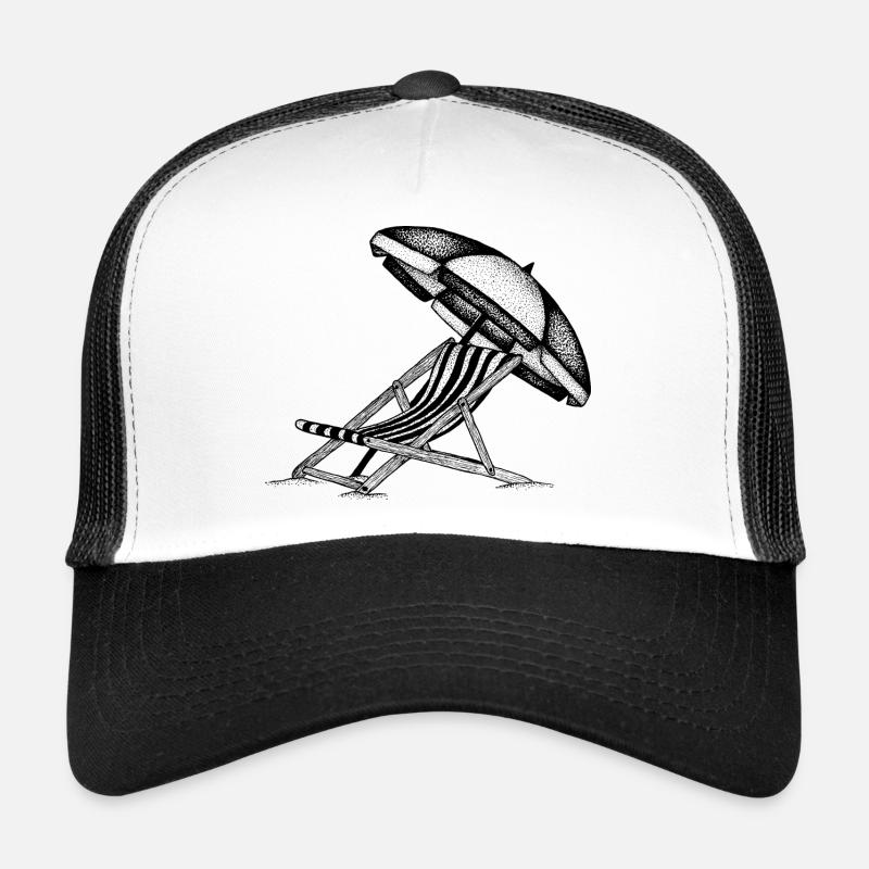 Liegestuhl und Sonnenschirm Trucker Cap