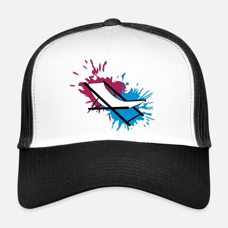 chaise plage couleur éclaboussures gouttes taches liegestu Casquette trucker 