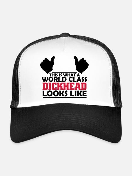 world class dickhead - Trucker Cap - white/black - Front