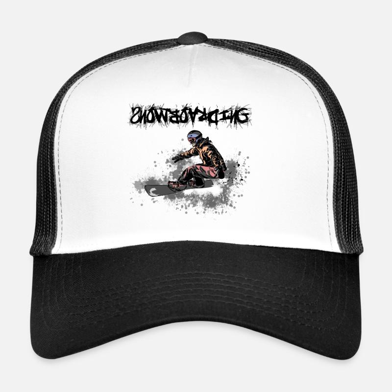 Snowboarding - Trucker Cap - Weiß/Schwarz