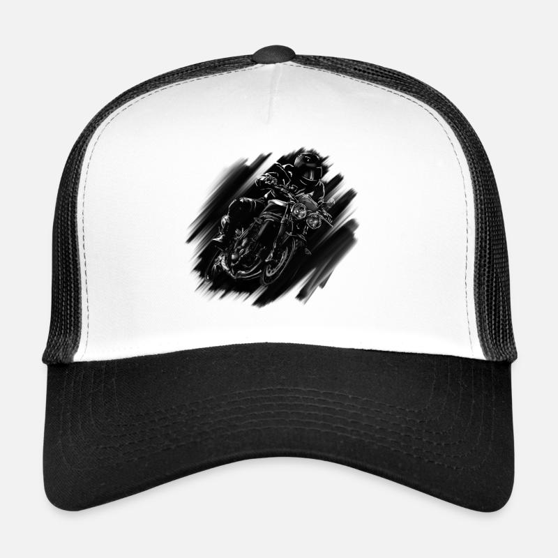 Motorrad - Trucker Cap - Weiß/Schwarz