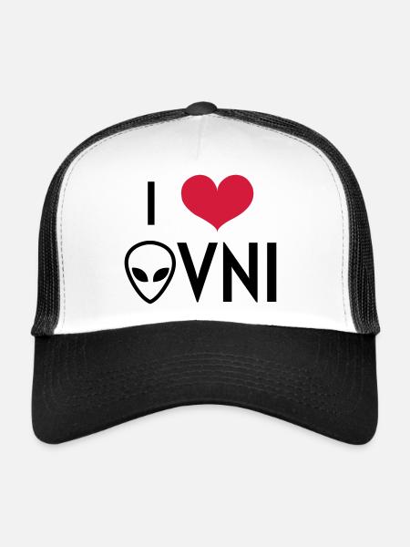Ovni Ufo Extraterrestre Espace Geek Planète - Casquette trucker  - blanc/noir - Devant