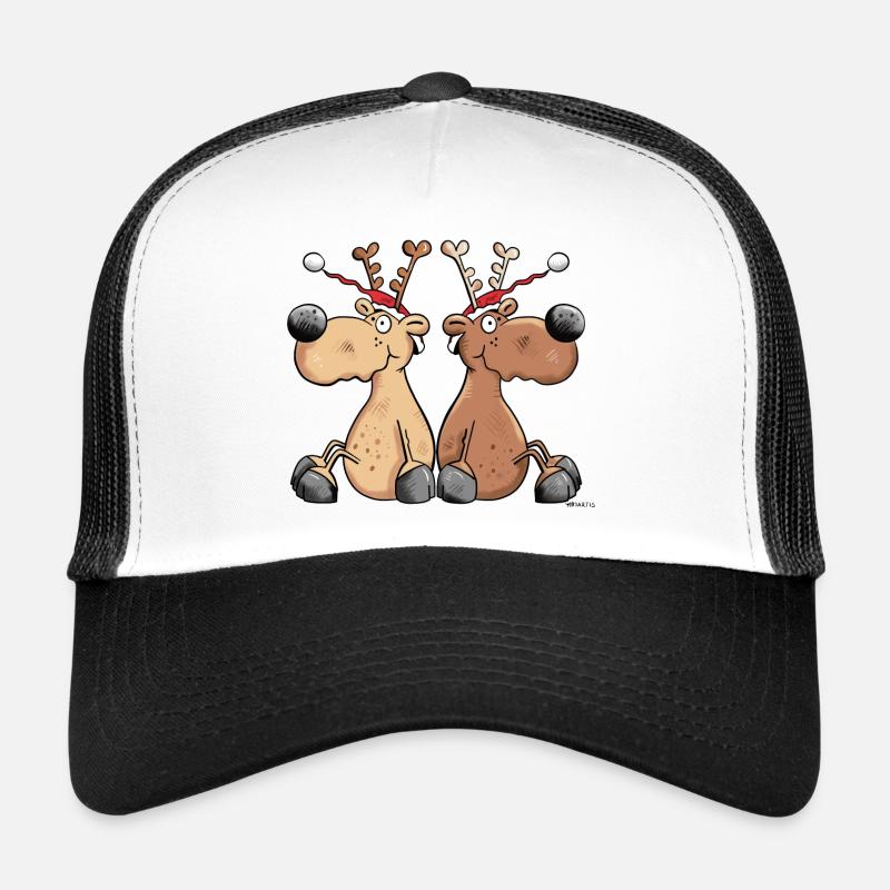 Christmas Reindeers - Trucker Cap - white/black