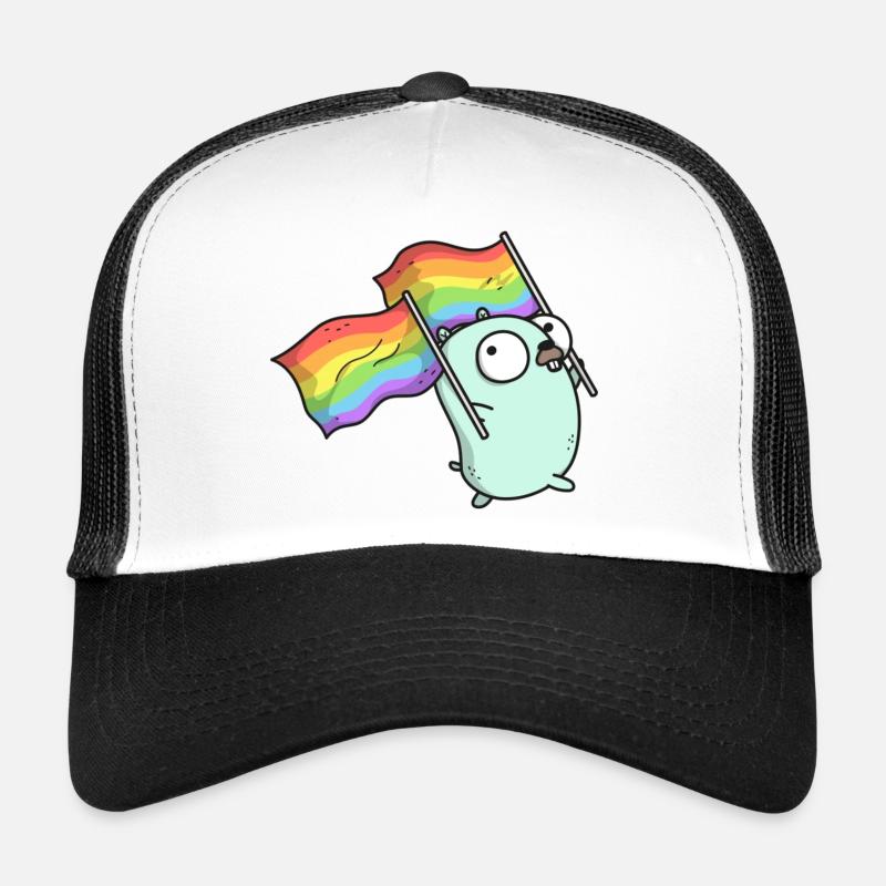 Pride Gopher - Trucker Cap - Weiß/Schwarz