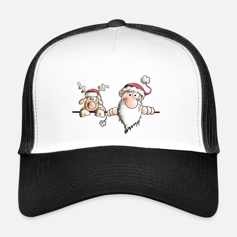 Saint Nicolas et ses rennes - Casquette trucker  - blanc/noir