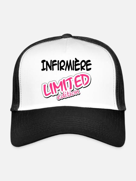 Docteur / Infirmier / Kiné / Médecin / Infirmière - Casquette trucker  - blanc/noir - Devant