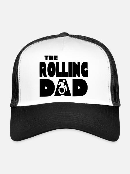 The Rolling Dad in a Wheelchair, Dad # - Trucker Cap - white/black