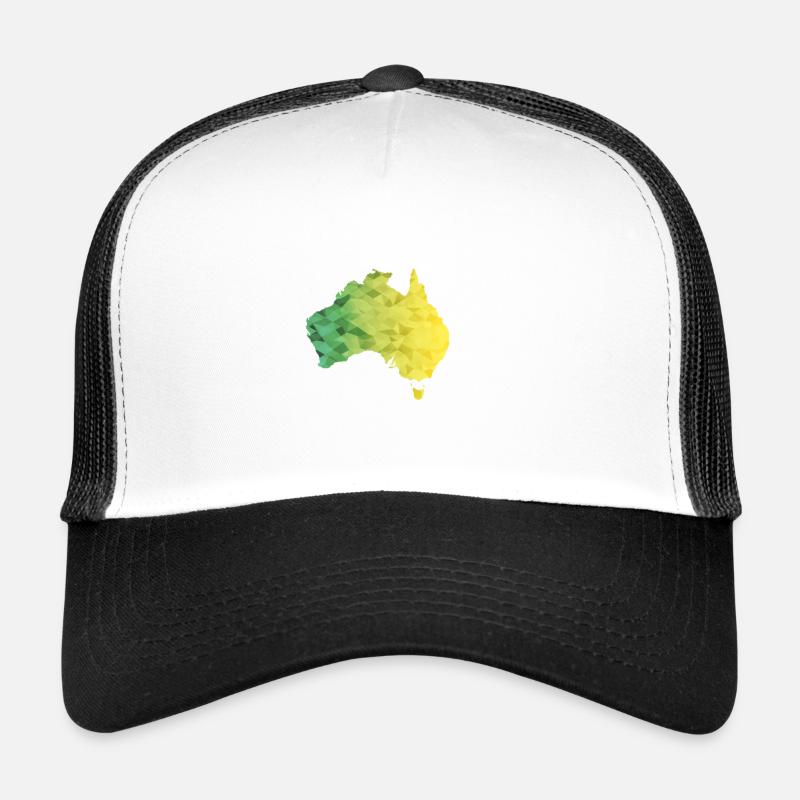 Australie Polygon - Casquette trucker - blanc/noir