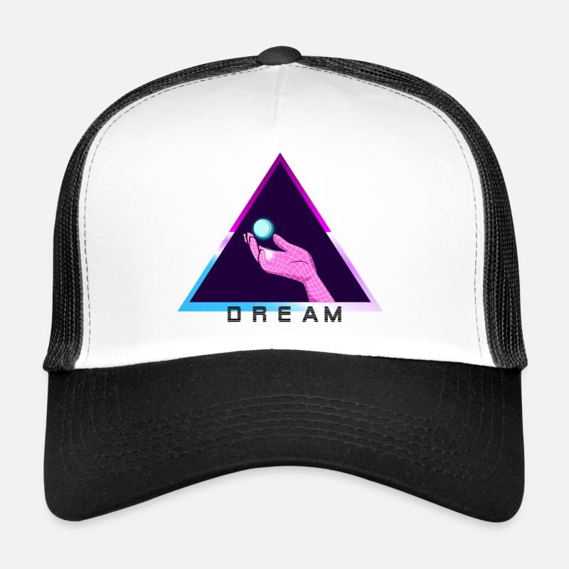 Main de jeu nostalgique dérivant dans l'espace Casquette trucker 