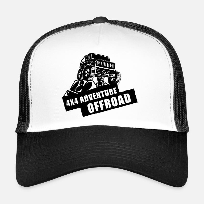 Jeep 4x4 aventure tout-terrain - Casquette trucker  - blanc/noir