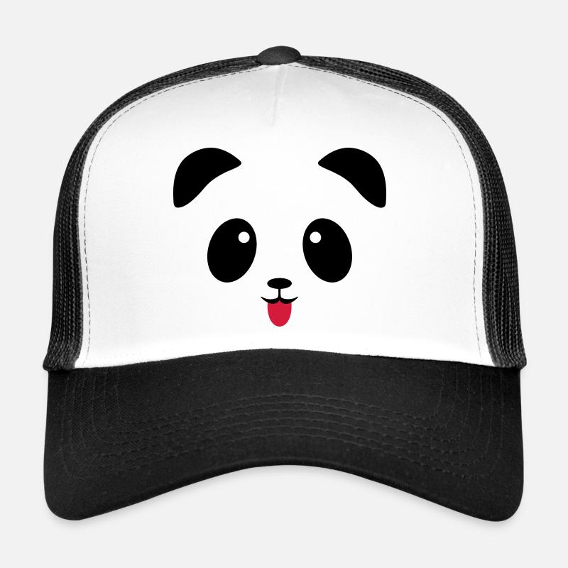 Langue de visage de panda - Casquette trucker  - blanc/noir