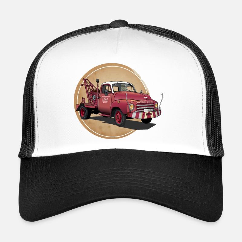 Abschleppwagen Oldtimer - Trucker Cap - Weiß/Schwarz