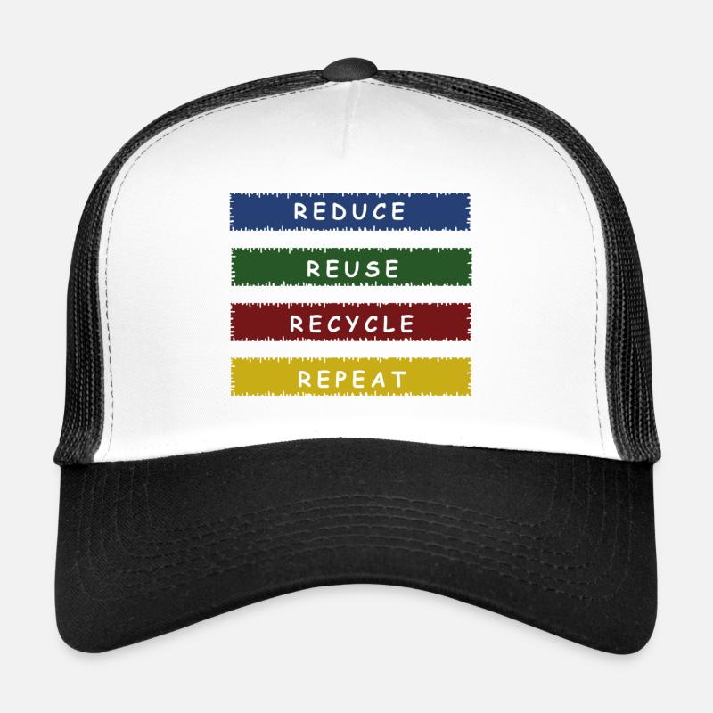 REDUCE REUSE RECYCLE climate protector environmental protection Trucker Cap